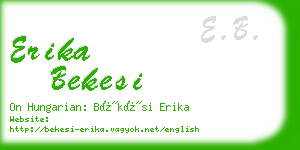 erika bekesi business card